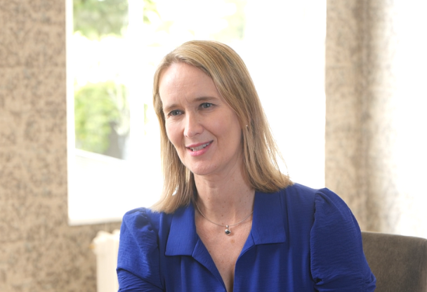 Photo of Sharon Peake, CEO - click to play the Shape Talent Purpose video